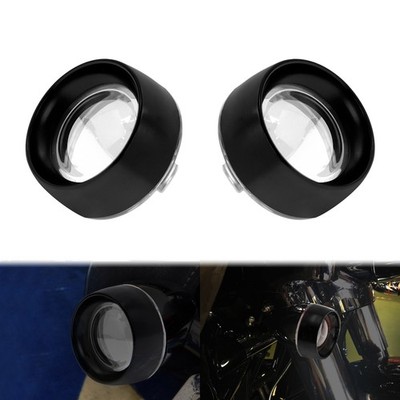 Rauch Bullet Blinkerglas Klar Schwarz Abdeckung Für Harley Softail Touring Dyna