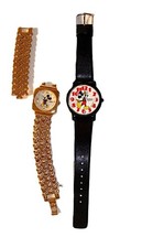 2 MICKY MOUSE LORUS DISNEY QUARTZ WATCH  LOT WORKING Vintage