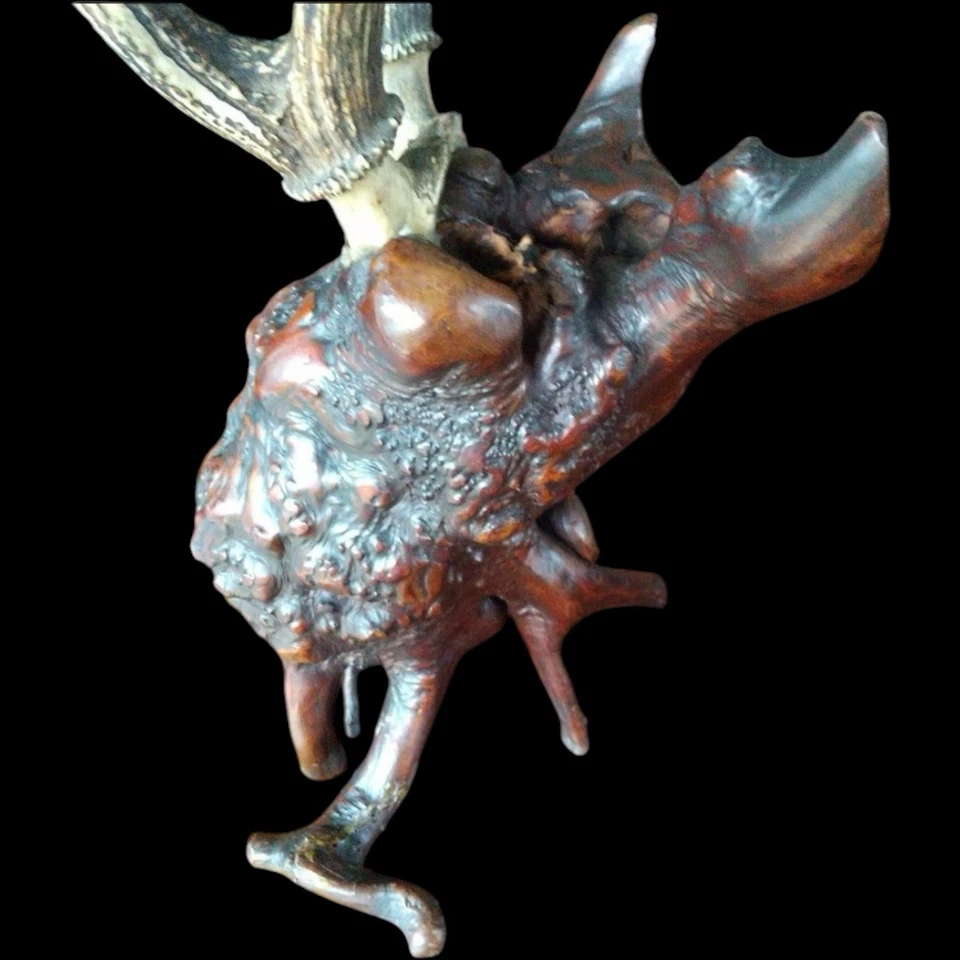 Винтажная Японская Стойка для Самурайского Меча Катана Кейк Оленьи Рога и Деревянная Стойка - Изображение 3 из 4