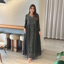 Muslim Women Dress Abayas Ramadan Diamonds Kaftan Marocain Femme Robe Gown