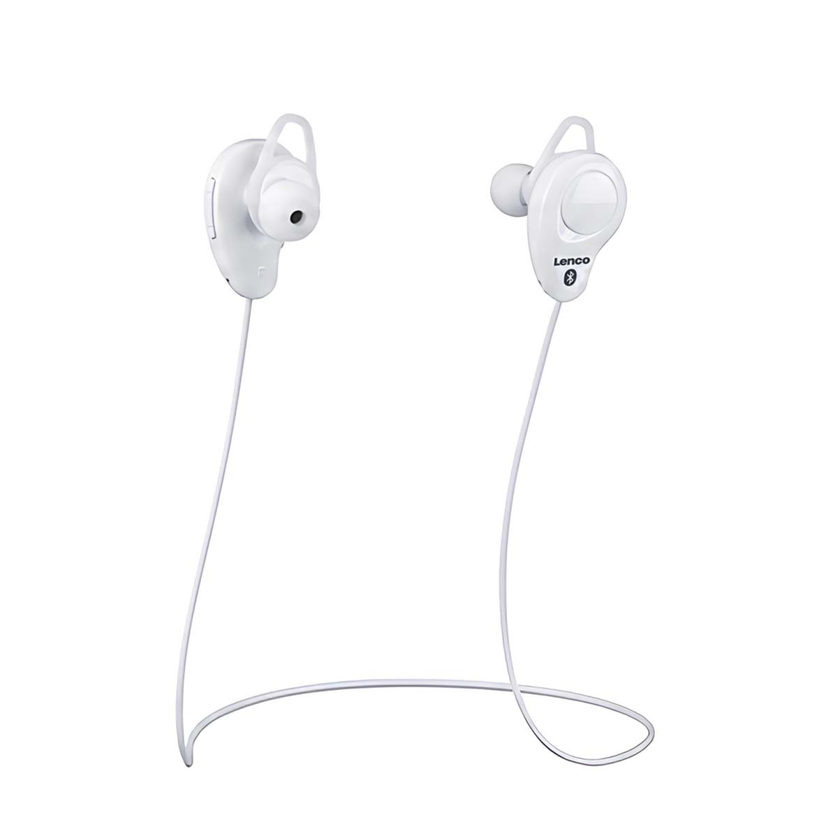Écouteurs sans fil Lenco EPB-015 blanc pour le sport et les trajets quotidiens