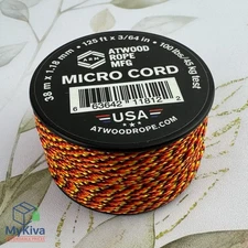 Atwood Rope MFG Micro Cord 1.18 mm Diameter 125ft Blue Nylon UV & Rot Resistant