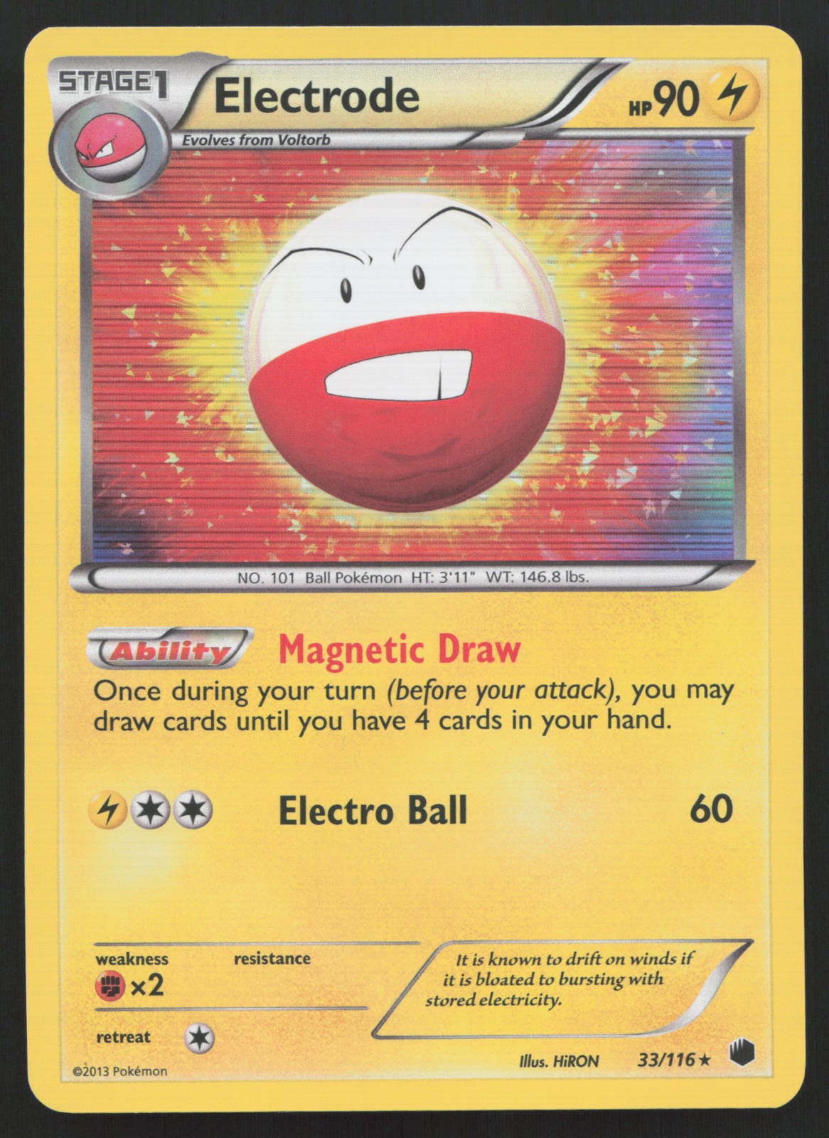 Electrode #33 Plasma Freeze Pokemon Card