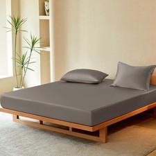Luxury Mulberry Silk Fitted Set 3 Pcs, Queen Silk Bed Set with 16" Deep Pocke...