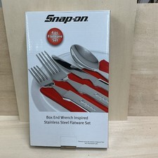 Snap-on Box End Wrench 4 Pc Flatware Set 180 Stainless Steel Silverware New Snap-on Box End Wrench 4 Pc Flatware Set 180 Stainless Steel Silverware New