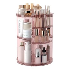 Rotating Makeup Organizer, DIY 8 Adjustable Layers 360 Spinning Skincare Orga...
