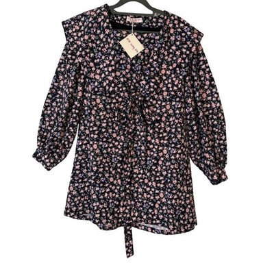 Little Sunny Bite Floral Sailor Collar Mini Dress NWT Size S