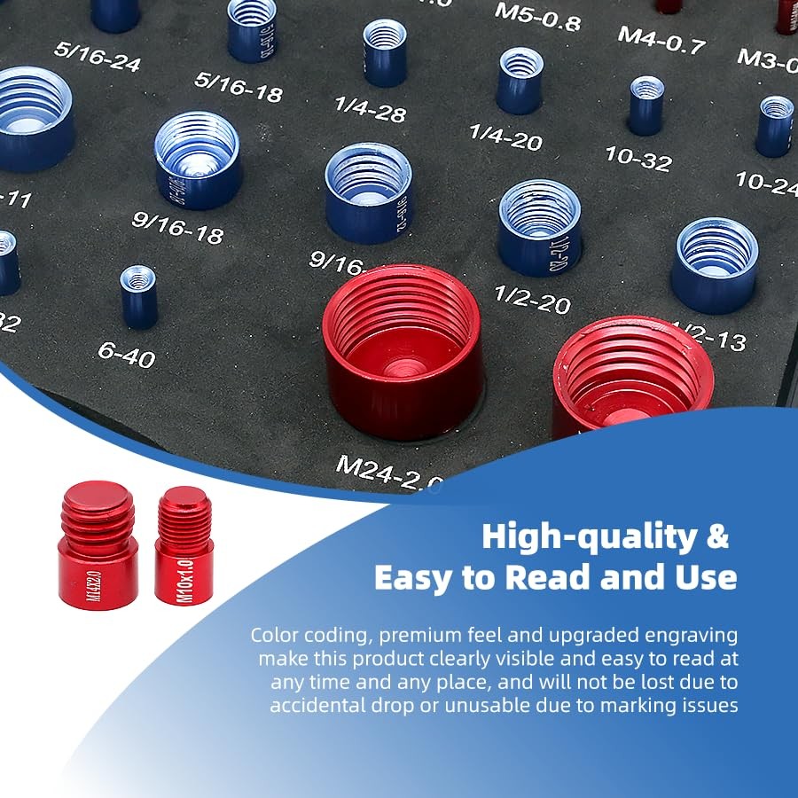 44PCS Thread Checker, Nut and Bolt Thread Checker, Thread Checker Kit in Stan...