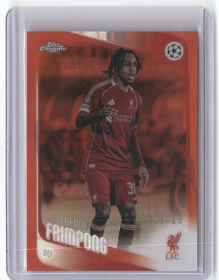 Jeremie Frimpong 2025-26 Topps Chrome UEFA Champions Orange Refractor /25 #6