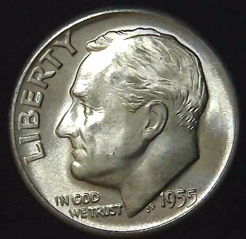 1955-D 10C Roosevelt Dime BU 90% Silver 26owt0306-1