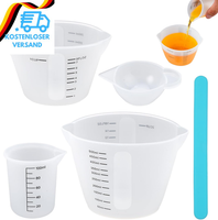 4 StüCk Silikon Messbecher 10Ml/100Ml/250Ml/500Ml Silikonbecher,Epoxidharz Misch