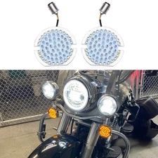 Pair 3 1/4" 1157 LED Turn Signal Blinker Light For Harley Road King Street Glide
