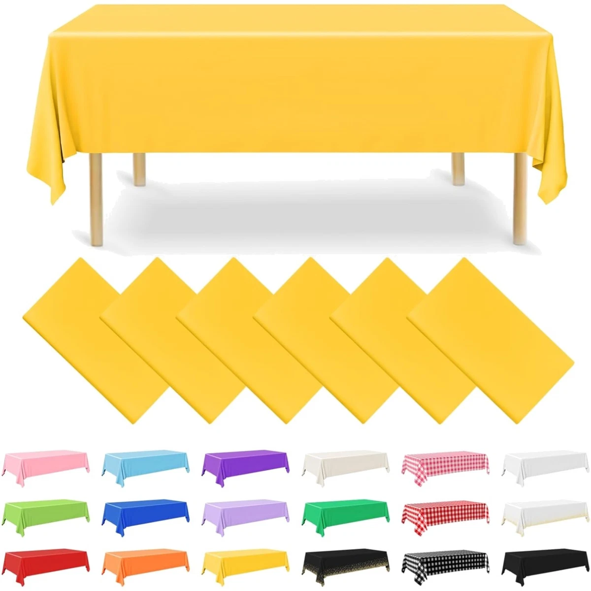 3er-Set Einweg-Tischdecken Aus PEVA – 137x274 Cm, Weiß Mit Goldenen Punkten, Für Geburtstag, Hochzeit & Picknick