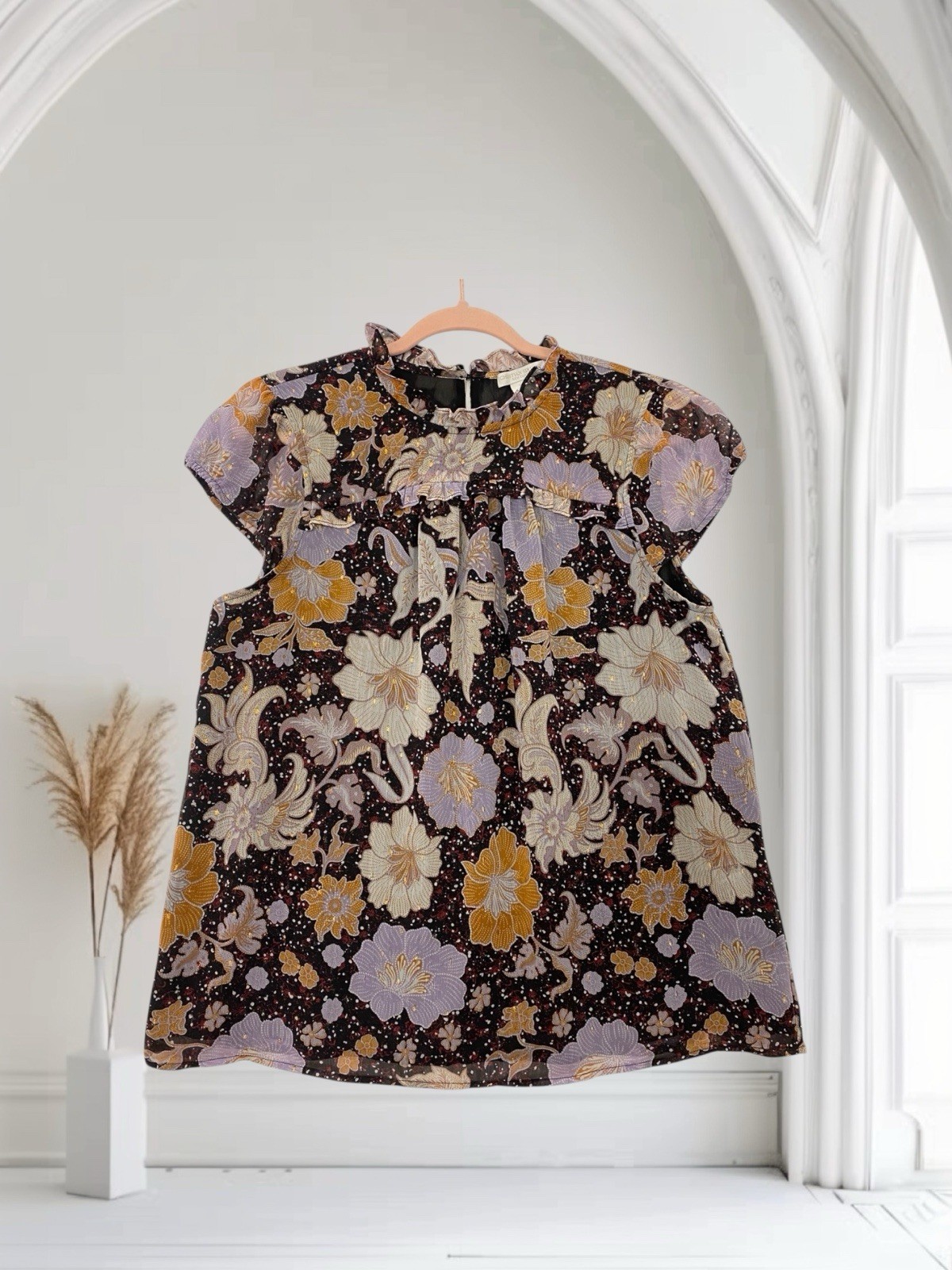 Christian Siriano Women’s Floral Ruffle Top Size Large 