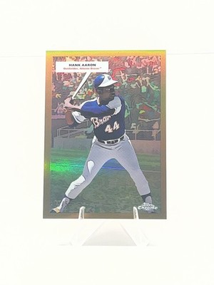 2025 Topps Chrome Platinum Gold Hank Aaron/Acuna Jr. Double Header /50