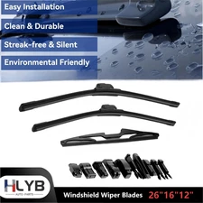 3Pcs 26"16"12" Front & Rear Windshield Wiper Blade Kit for Honda CR-V 2017-2022