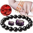 Black Obsidian Natural Stone Bracelets Fat Relief Promote Blood Circulation Anti