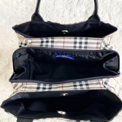 Burberry Blue Label Mini Tote Handbag NovaCheck canvas compact