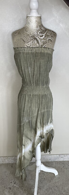 STORIA High Low Maxi Dress Olive Green Women Small | eBay