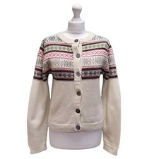 Strickjacke Isländische Wollliebhaber Weiß Lopi Style S 8 Damen