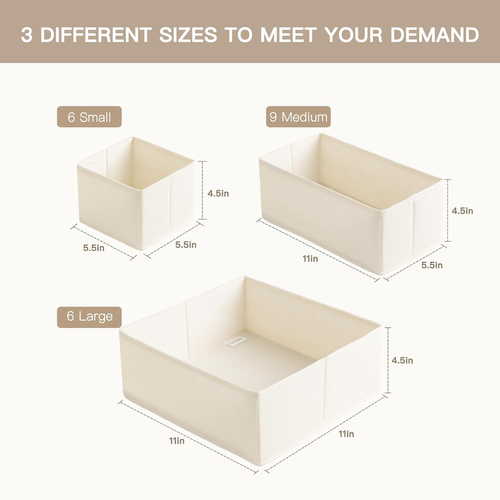 Drawer Organizer Clothes, 21 Pack Dresser Organizer for Baby Clothes, Underwear, - Picture 2 of 9