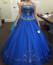 Pageant Prom Gown, Tiffany Design, Size 6 Teen Royal Blue, teen, ladies