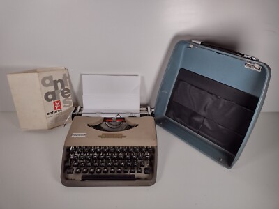 Vintage seltenes Sammlerstück ANTARES tragbare 60er Schreibmaschine mit Koffer & Handbuch