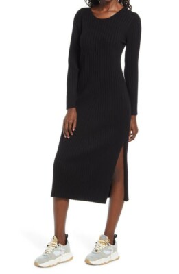 NWT WAYF x BFF Hollie Black Long Sleeve Open Back Sweater Midi Dress Extra Small | eBay NWT WAYF x BFF Hollie Black Long Sleeve Open Back Sweater Midi Dress Extra Small | eBay