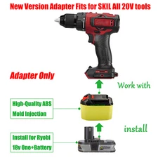 1x Adaptor for Ryobi 18V Battery To Power for Skil 20V (Not 18V Ni-CD) Tools
