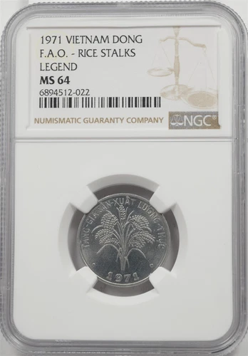 Vietnam 1971 Dong NGC MS64 Rice Stalks Legend NG2076 combine shipping