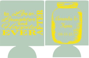 To Love And Laughter Mason Jar Wedding Koozies No Minimums Can