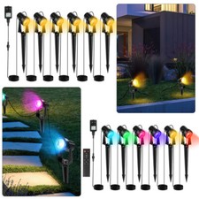 6er Set Gartenstrahler mit Erdspieß Außen Beleuchtung Lampe IP65 Warmweiß/RGB