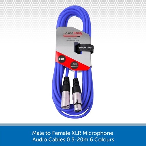 Male to Female XLR Microphone Cable Patch Lead Balanced 0.5m-20m 6 Colours - Picture 3 of 8