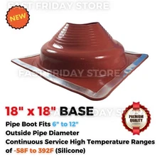 Silicone Metal Roof Insulated Pipe Flashing Square Base for Wood Stove Fireplace