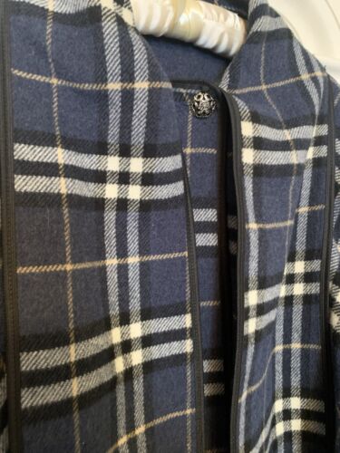 James Pringle Weavers Of Inverness Tartan Cape Poncho Reversible Blue Plaid - Picture 2 of 7