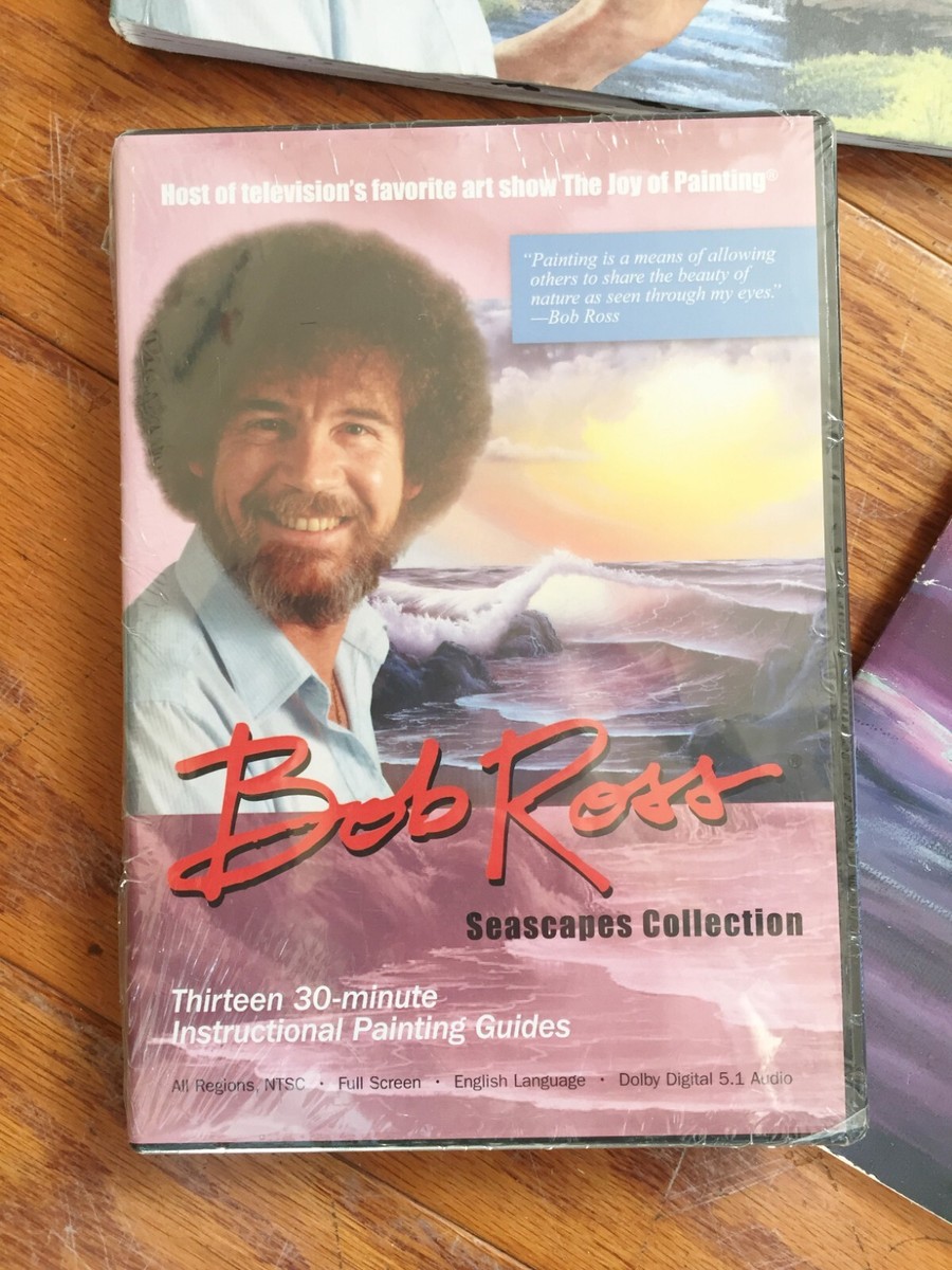 2　Bob ross DVD６巻セット Bob Ross Seascapes DVD 3 Disc Set Sealed & 2 Books Joy of