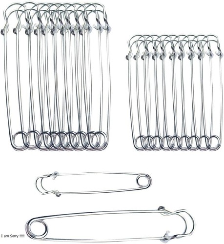 Large Safety Pins 4Inch 3Inch Heavy Duty Safety Pins Fashion Craft Sew 20PCS
