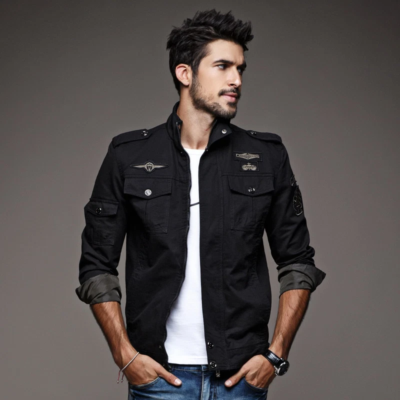 Stand collar military jacket discount