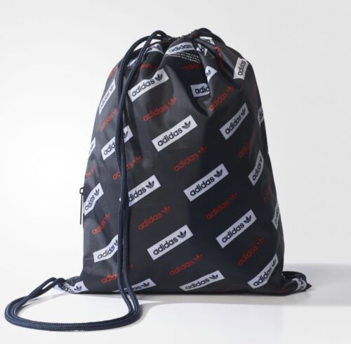 adidas Originals Drawstring Graphic Repeat Logo Gym Sport Bag *NEW