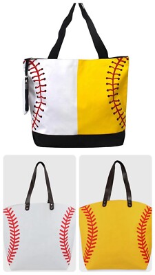 NGIL Softball & Baseball Mom & XL Canvas Tote Bags Customization Available NWT