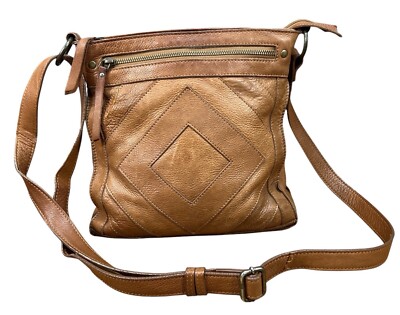 Lucky Brand Baldwin Patchwork (Soft) Leather Crossbody Bag Brown (Z1)