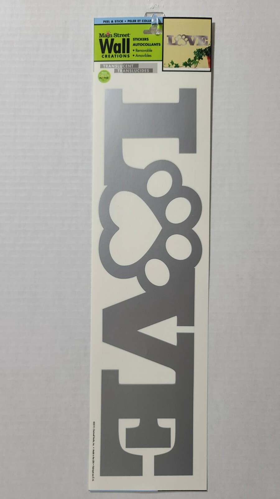 Main Street Wall Creations Stickers "Love Paw", SKU 272444, NEW eBay