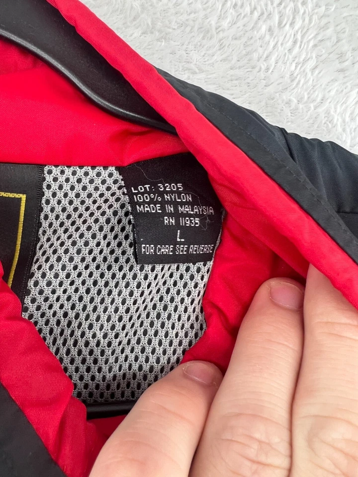 Винтажный JC Penney куртка большой США Олимпийских игр молнии ветровка 90-х красный черный - Изображение 4 из 4