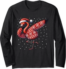 Flamingo Christmas Flamingo Lover Flamingo Ugly Long Sleeve Tshirt