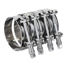 4 x 2.5" Stainless Steel T Bolt Clamp Turbo Intake 2 1/2" Silicone Hose Clamp