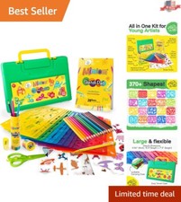 Portable Drawing Stencil Set with Sketch Pad 370 Shapes - Fun DIY Arts Kit