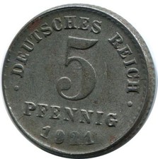 5 PFENNIG 1921 D GERMANY Coin #DB866C