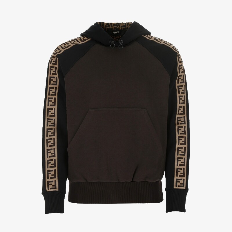 Fendi FF Logo Strip Hoodie - Brown | eBay