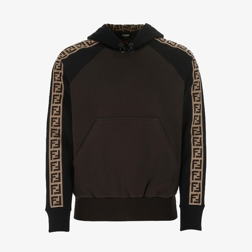Fendi FF Logo Strip Hoodie - Brown | eBay