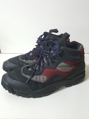 Vintage Nike ACG Boots Bordeaux Black Purple Shoes Womens Size